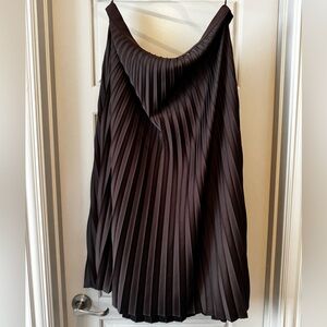 J. Crew Brown Midi Pleated A-Line Skirt